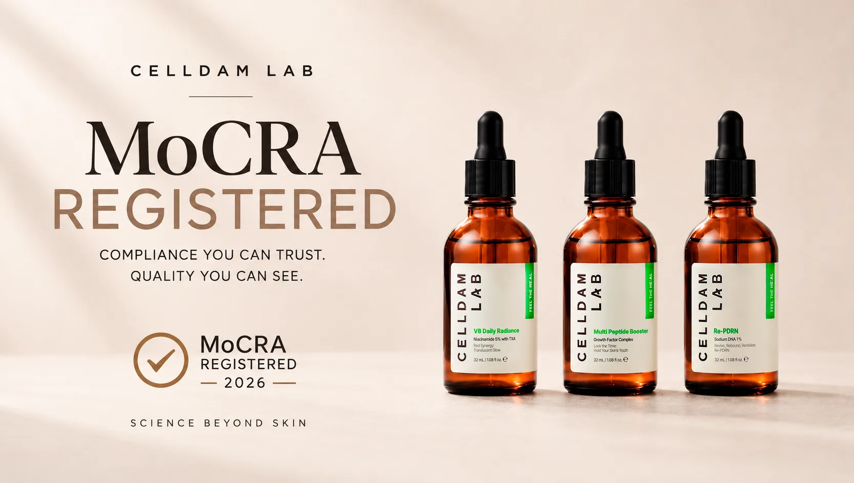 CELLDAM LAB obtiene el registro MoCRA y refuerza su cumplimiento normativo global